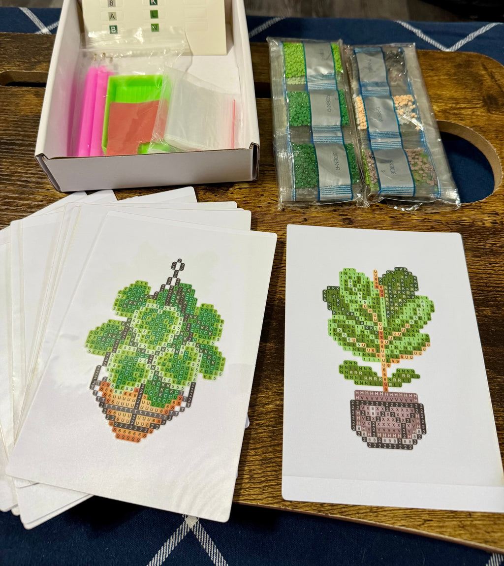 Mini Diamond Painting Kit Collection - Set of 12 Plant Canvases
