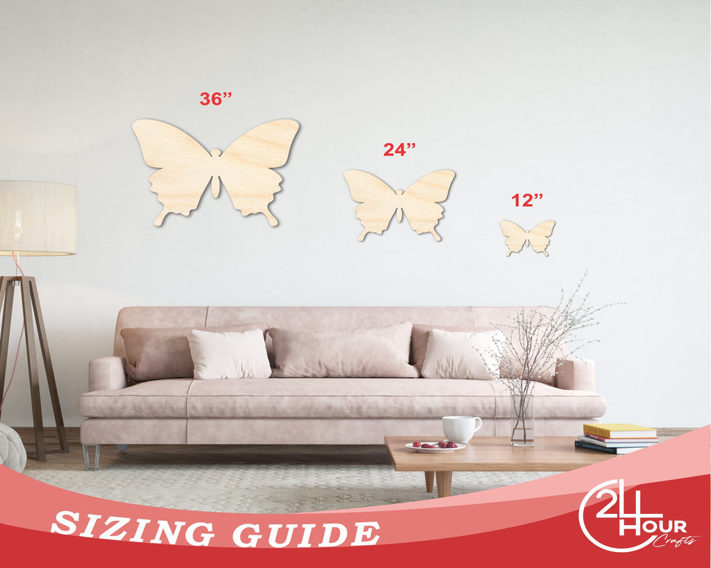 Unfinished Wood Butterfly | Insect | Animal | Wildlife | Craft Cutout | up to 46" DIY