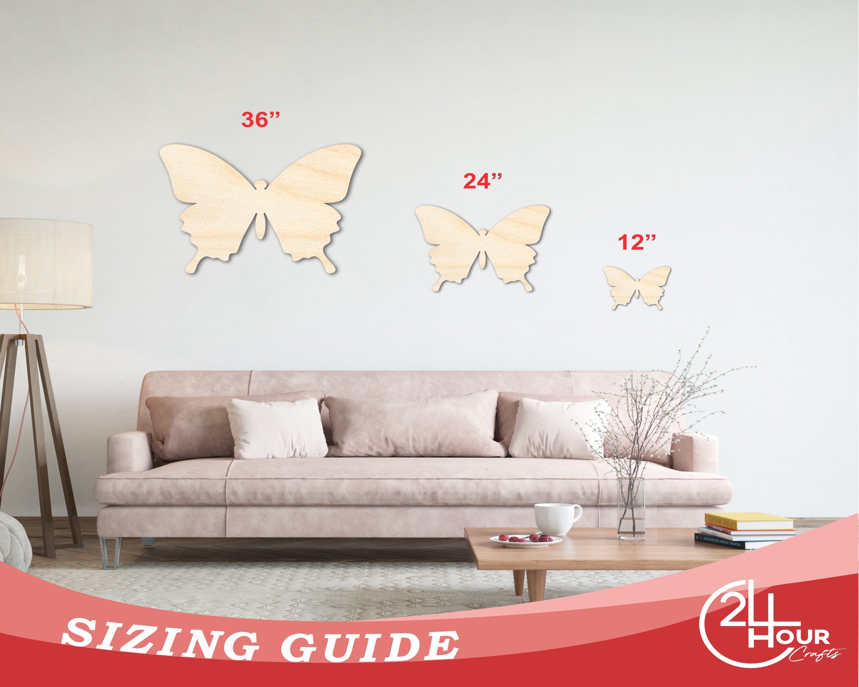 Unfinished Wood Butterfly | Insect | Animal | Wildlife | Craft Cutout | up to 46" DIY