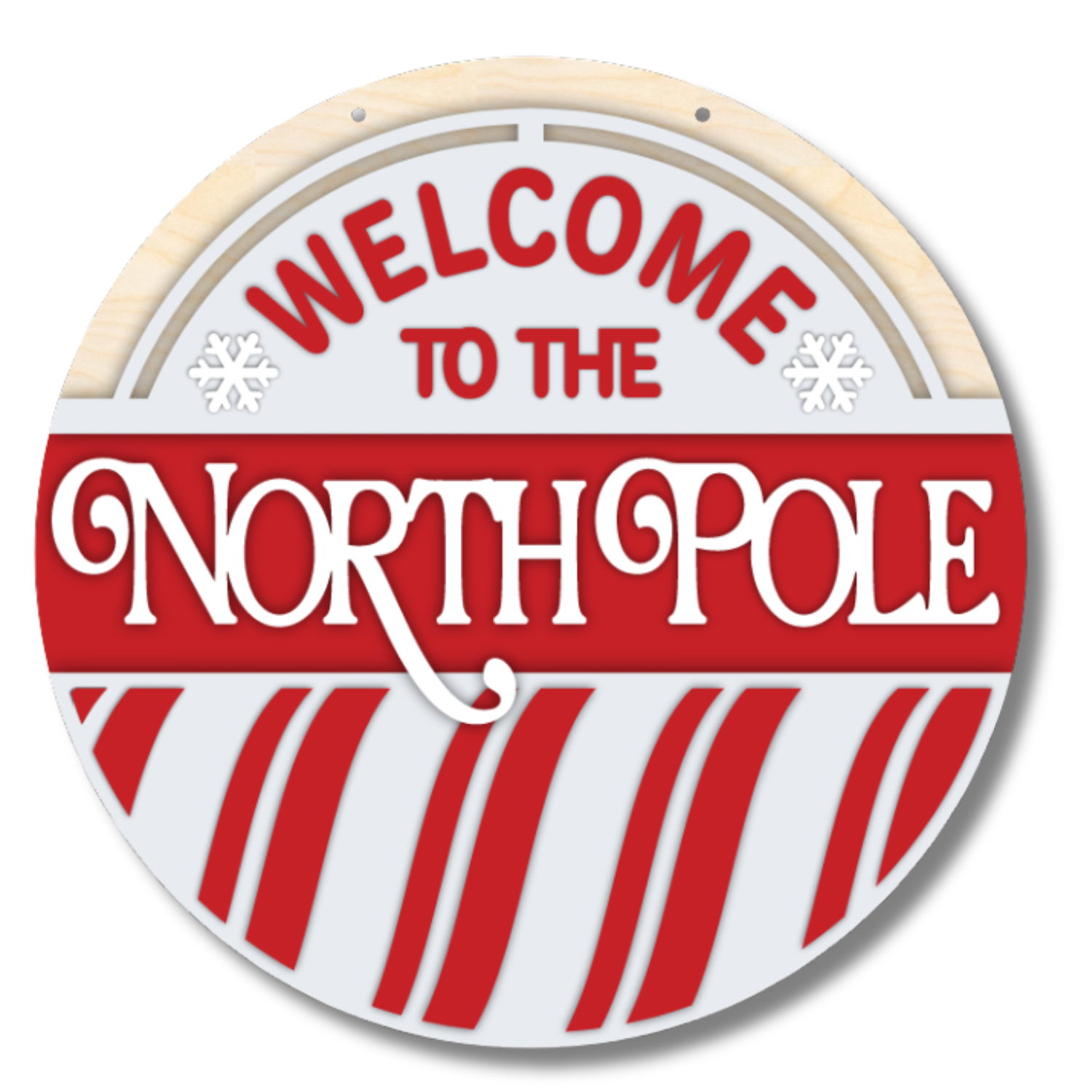 Unfinished Welcome to the North Pole Door Sign Kit | Wood Craft Cutouts | 1/4" Thick |