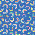 Twinkle Comfort Flannel - Dreamy Rainbows - Royal Blue