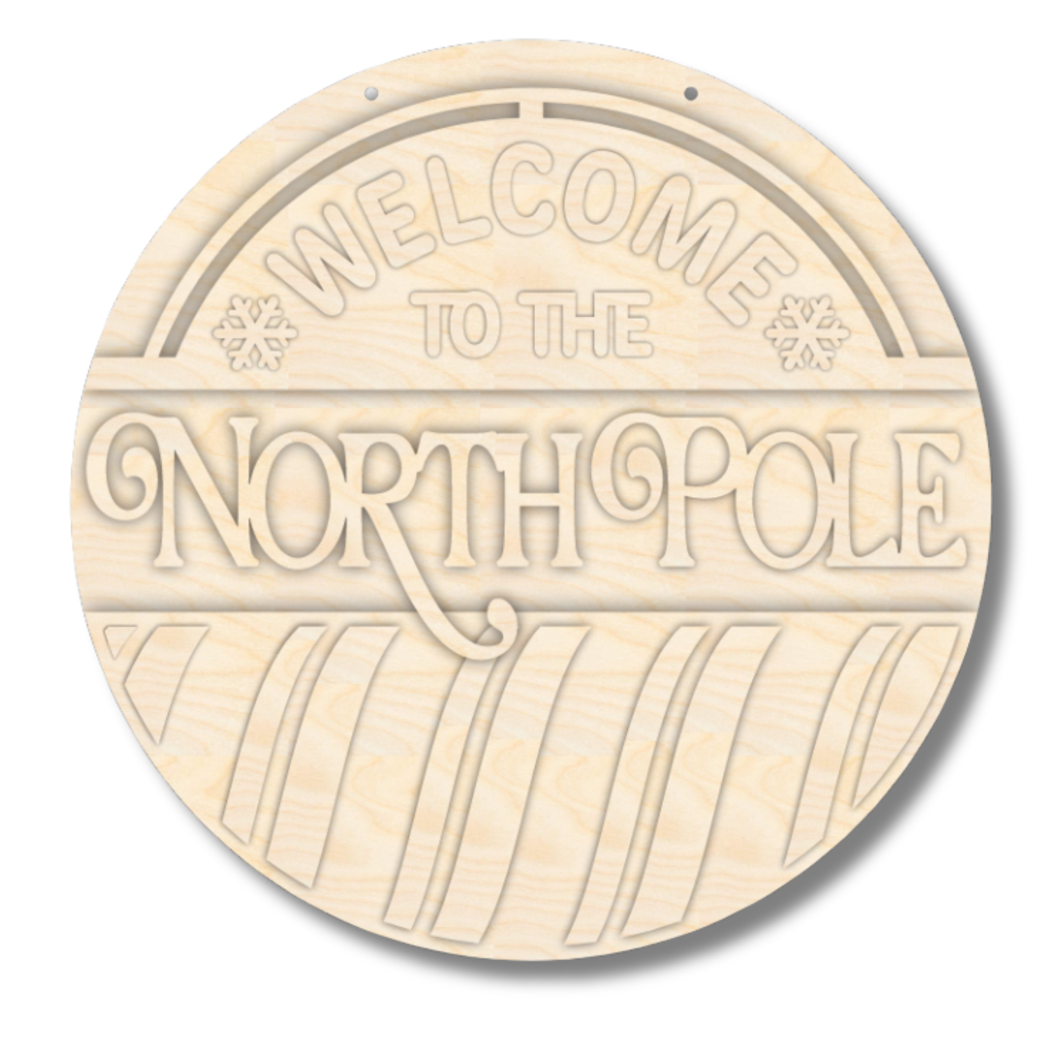 Unfinished Welcome to the North Pole Door Sign Kit | Wood Craft Cutouts | 1/4" Thick |