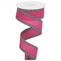 1.5" Royal Burlap Thin Stripe Ribbon: Fuchsia (10 Yards)