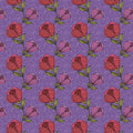 Alluring Peacock - Pebble Floral - Purple