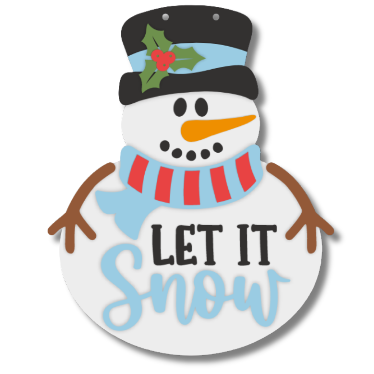 Unfinished Snowman Let it Snow Door Sign Kit | Wood Craft Cutouts | 1/4" Thick |