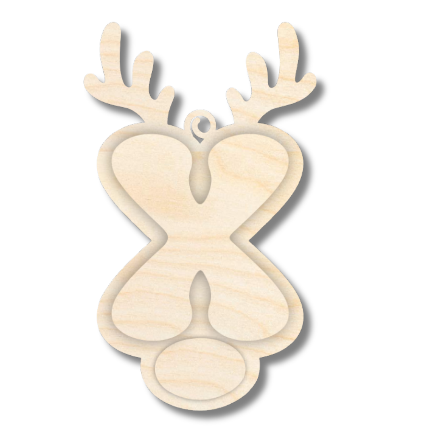 Unfinished Wood Layered Letter and Number Reindeer Ornaments | A-Z | 0-9 | 3 Piece | 6" Tall | 1/8" Wood | Wood Craft DIY