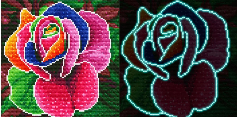 Rose Luminous Diamond Painting Kit Full Drill - 30x40cm