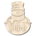 Unfinished Snowman Let it Snow Door Sign Kit | Wood Craft Cutouts | 1/4" Thick |
