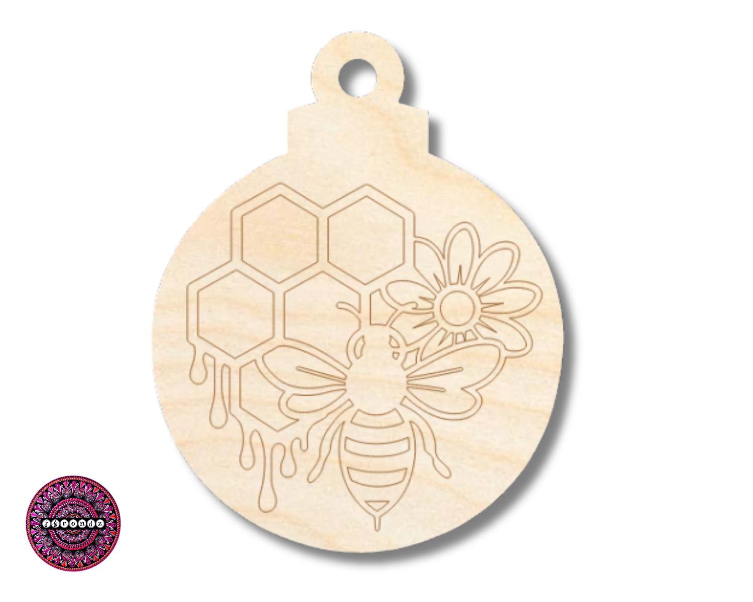 Unfinished Wood Etched Beehive Ornament Shape | JGrondz | Paint By Line Crafts | up to 30" DIY