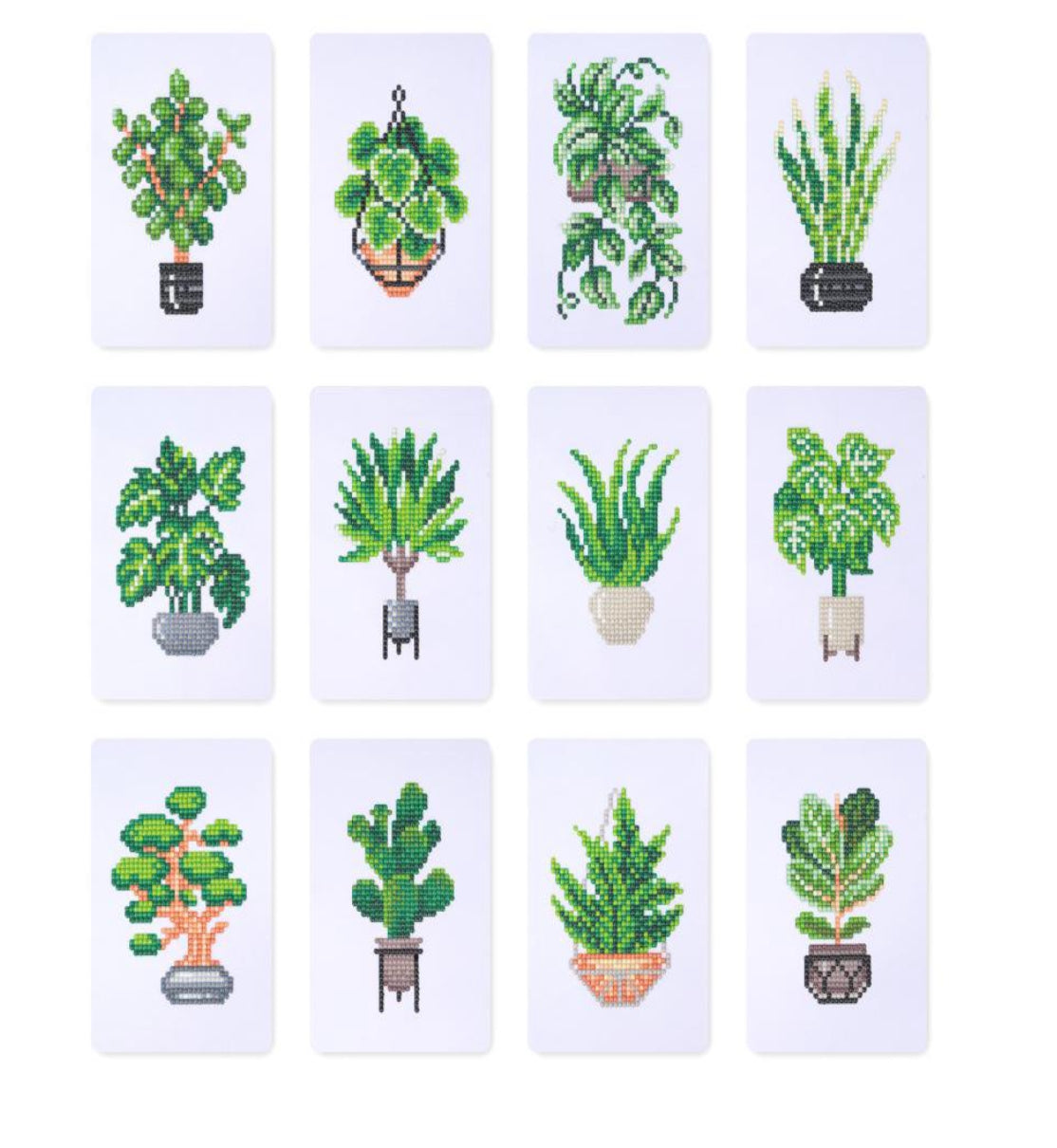 Mini Diamond Painting Kit Collection - Set of 12 Plant Canvases