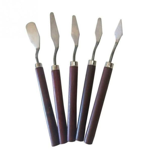 5-Pieces: Palette Steel Oil For Professional Stainless Knife Tool Painting Spatula