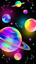 Space Trip Diamond Painting Soft Canvas Kit 20x35 cm with abs