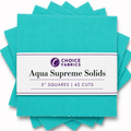 Supreme Solids - 5x5 Charm Pack - Aqua (42 Squares)