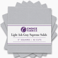 Supreme Solids - 5x5 Charm Pack - Light Ash Gray (42 Squares)
