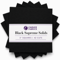 Supreme Solids - 5x5 Charm Pack - Black (42 Squares)