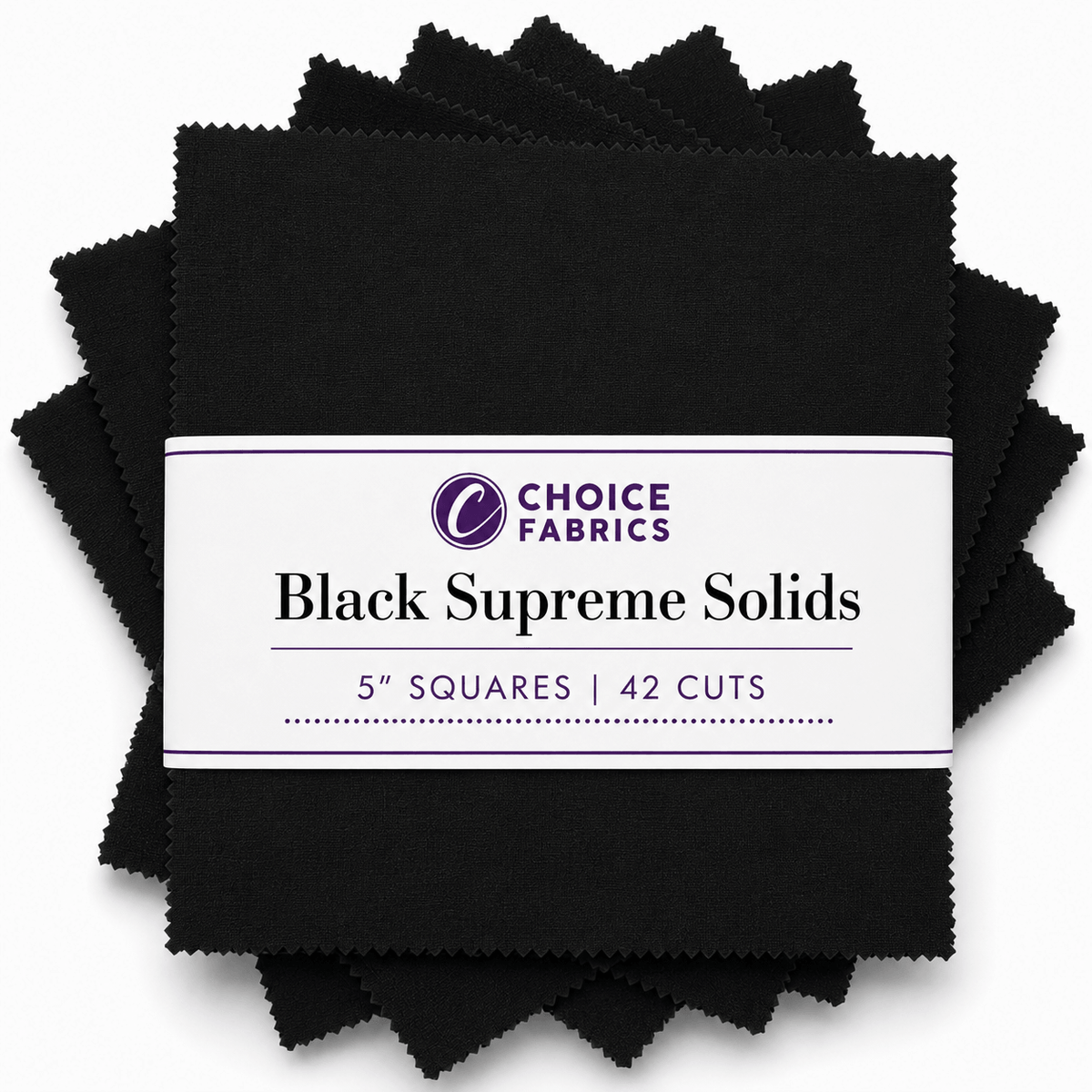 Supreme Solids - 5x5 Charm Pack - Black (42 Squares)