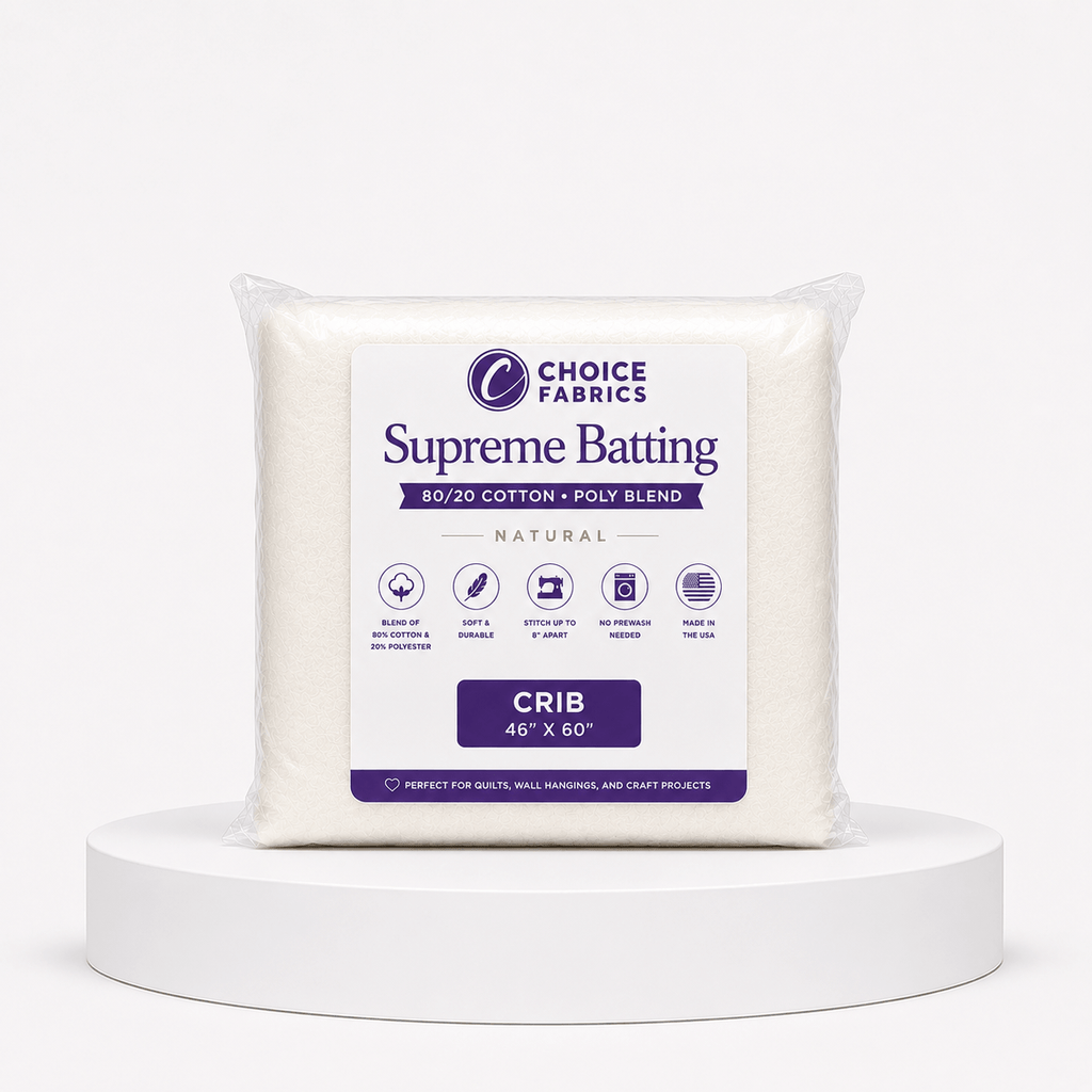 Supreme Batting - 80/20 Cotton/Poly Blend - Crib (46.5" x 60")