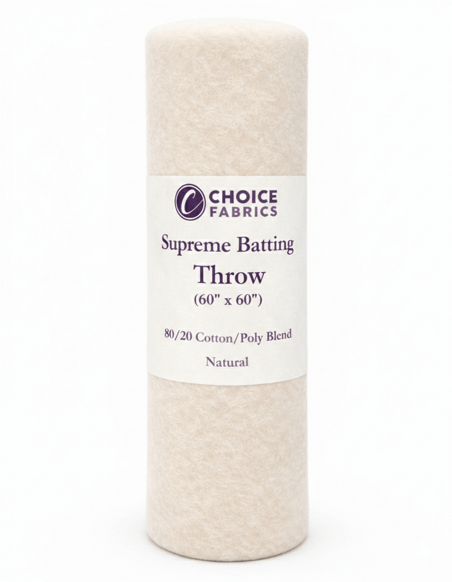 Supreme Batting - 80/20 Cotton/Poly Blend - Throw (60" x 60")