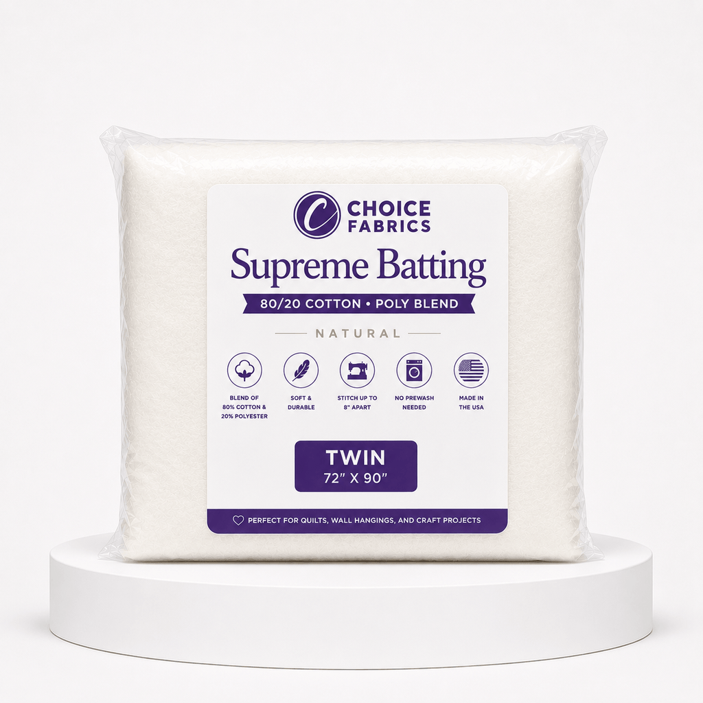 Supreme Batting - 80/20 Cotton/Poly Blend - Twin (72" x 90")
