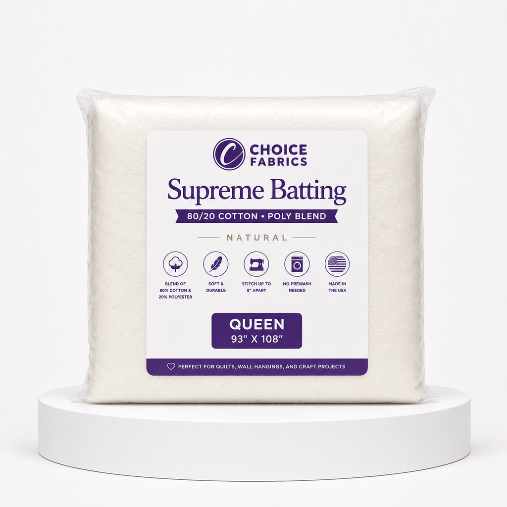 Supreme Batting - 80/20 Cotton/Poly Blend - Queen (93" x 108")