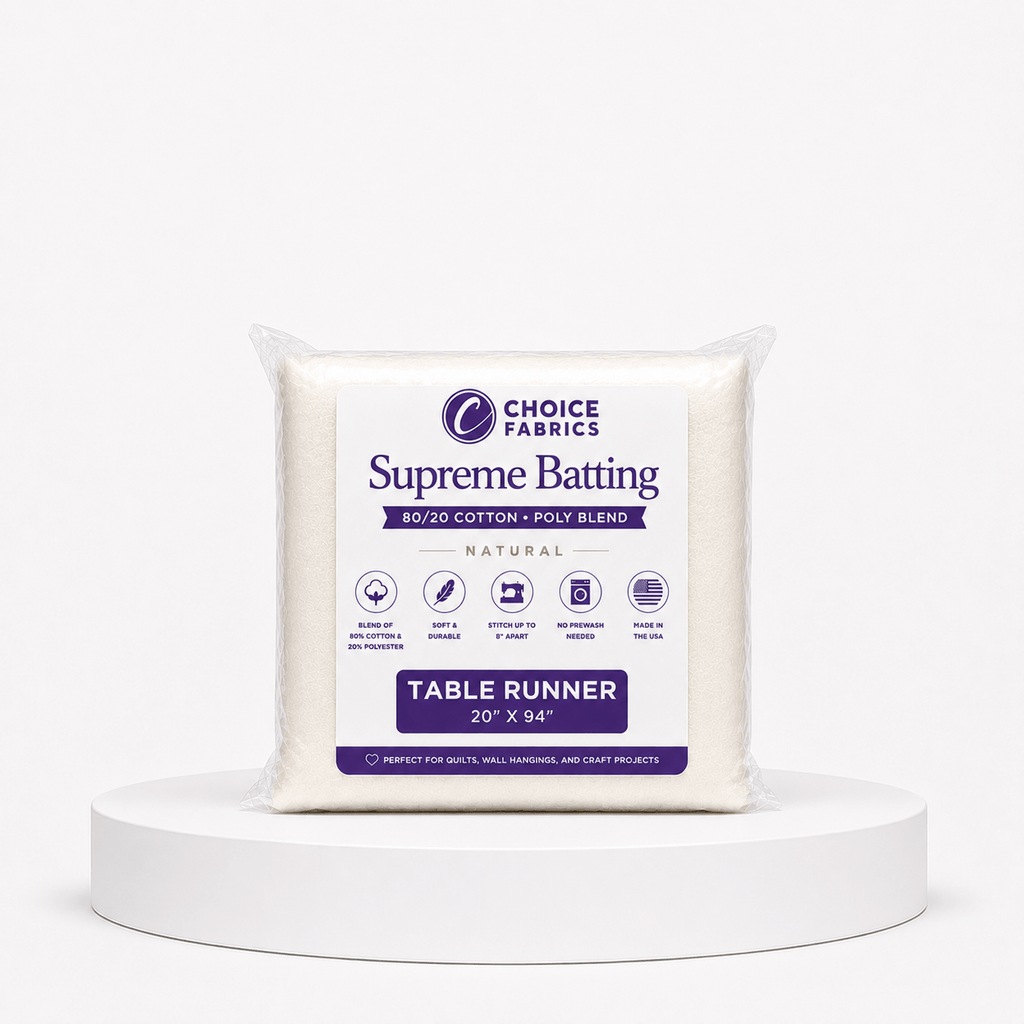 Supreme Batting - 80/20 Cotton/Poly Blend - Table Runner (20" x 94")