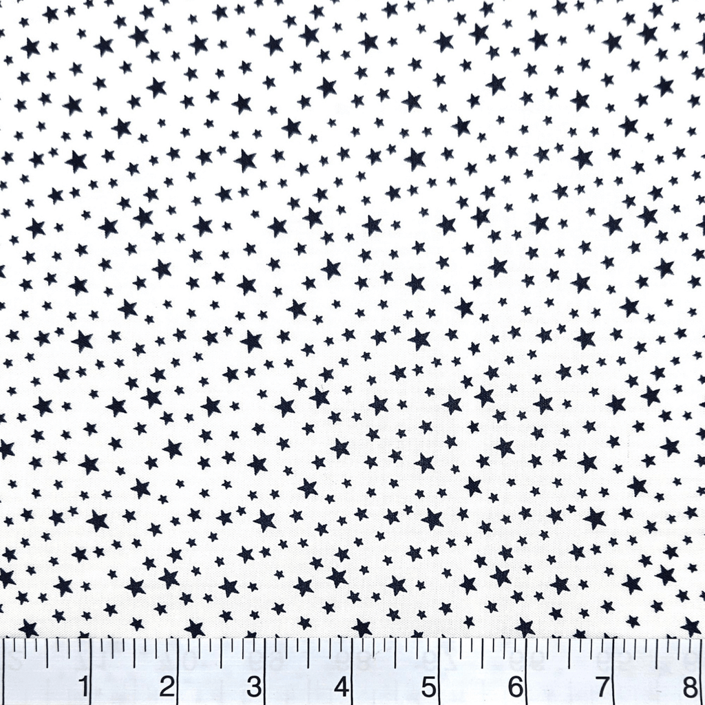 Patriotic Stars 108" Supreme Backings - Navy Stars on White (3-Yard Pack)