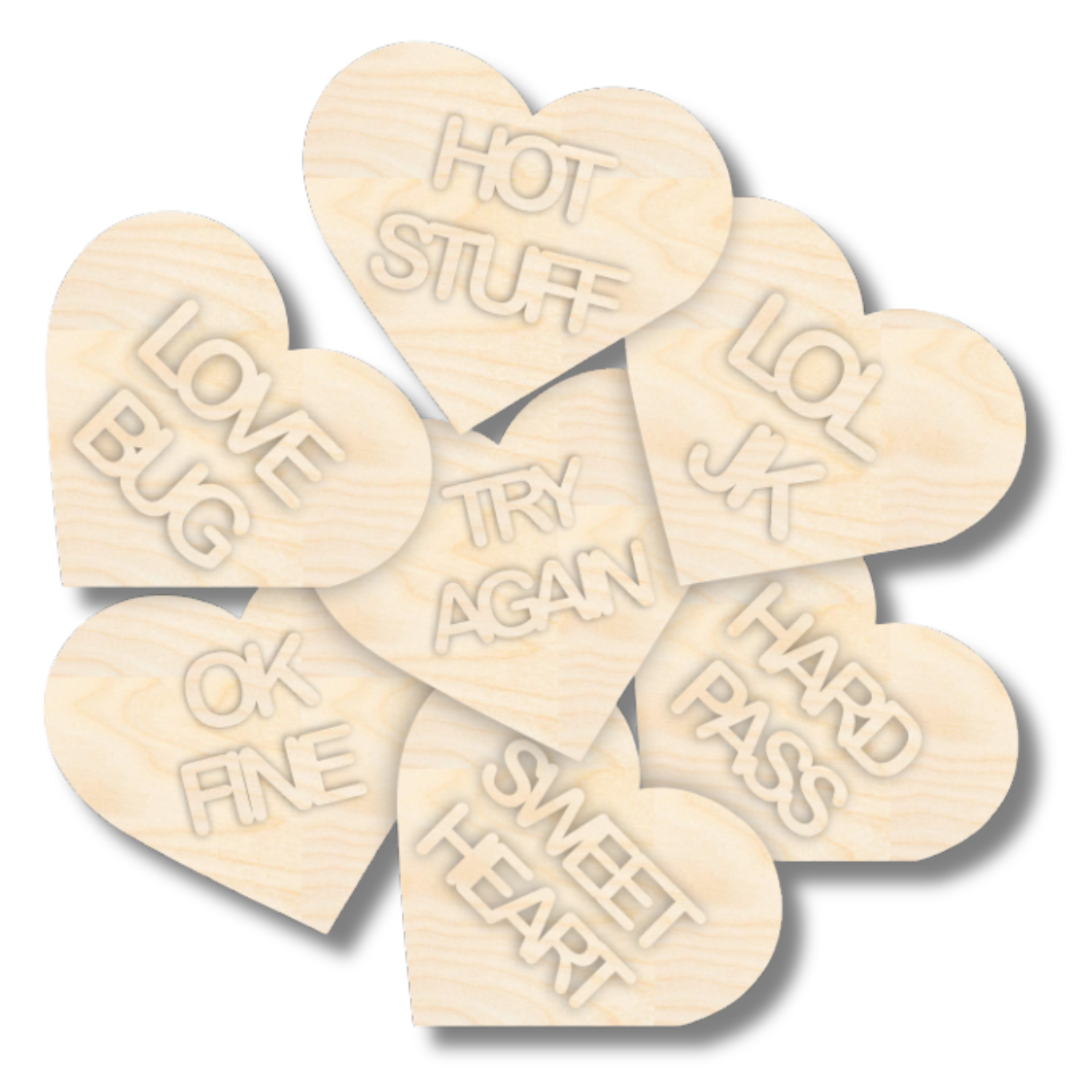 NEW Unfinished Wood Layered Conversation Heart Shelf Sitter | 6" Wide| 1/2" and 1/4" Wood | Wood Craft DIY