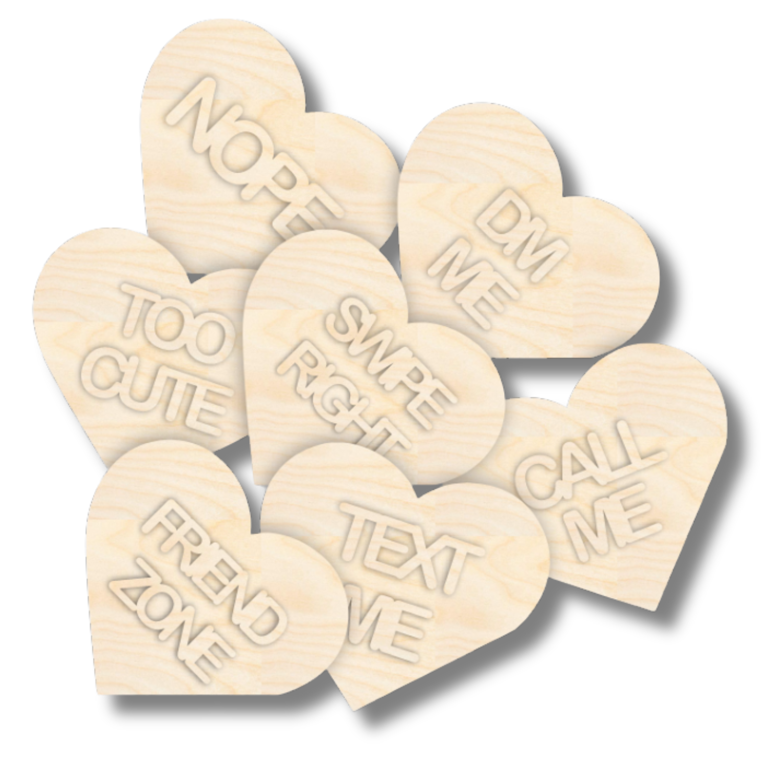 NEW Unfinished Wood Layered Conversation Heart Shelf Sitter | 6" Wide| 1/2" and 1/4" Wood | Wood Craft DIY