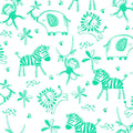 Comfy Flannel - Jungle Animals - White