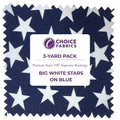 Patriotic Stars 108" Supreme Backings - Large White Stars on Navy (3-Yard Pack)
