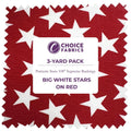 Patriotic Stars 108" Supreme Backings - Large White Stars on Red (3-Yard Pack)