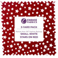 Patriotic Stars 108" Supreme Backings - White Stars on Red (3-Yard Pack)