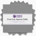 Supreme Solids - 5x5 Charm Pack - Frost Gray (42 Squares)