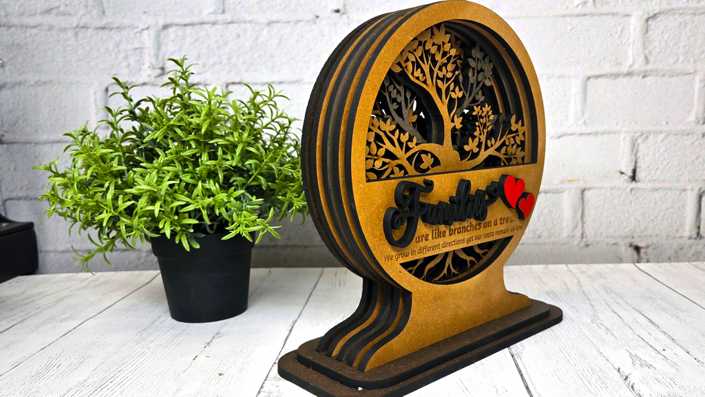Families Tree of Life Shadow Tabletop Stander - DIY Unfinished Kit - Lvl 1