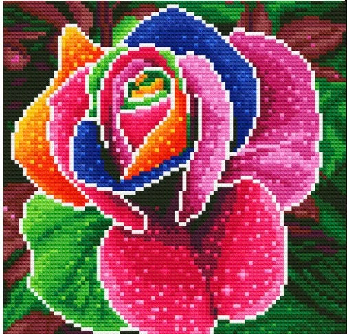 Rose Luminous Diamond Painting Kit Full Drill - 30x40cm