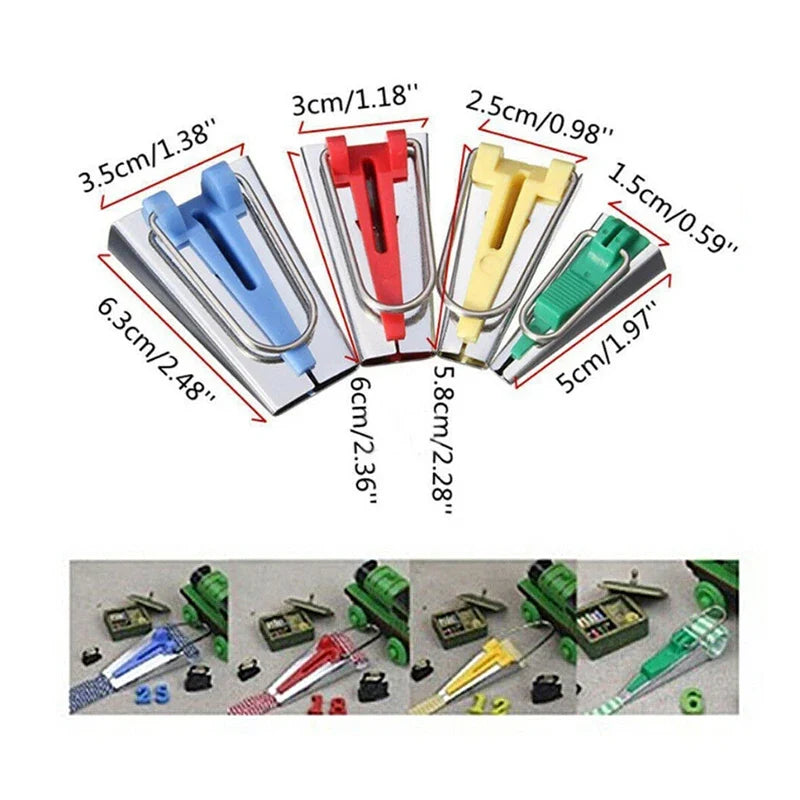 16pcs Household Electric Sewing Bias Tape Machine Kit Fabric Bias Binding Tape Suits DIY Sewing Tools