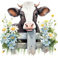Light Blue Farm Animals Fabric Panel 11