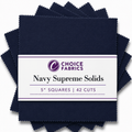 Supreme Solids - 5x5 Charm Pack - Navy (42 Squares)