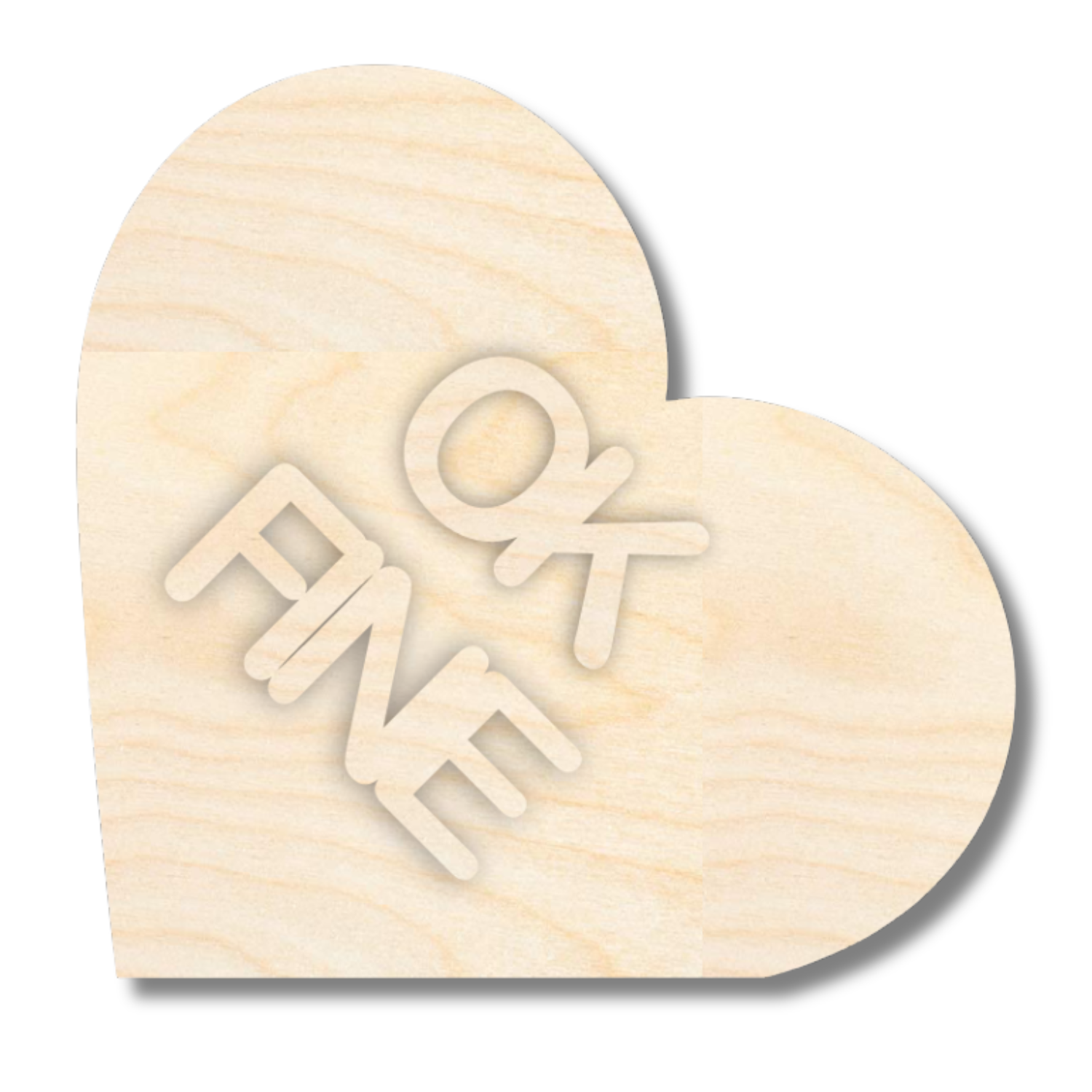 NEW Unfinished Wood Layered Conversation Heart Shelf Sitter | 6" Wide| 1/2" and 1/4" Wood | Wood Craft DIY