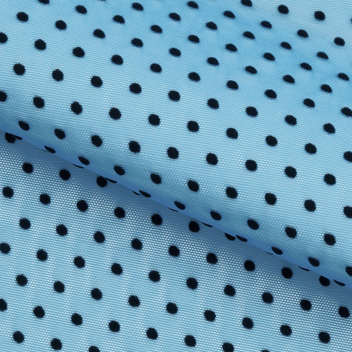 Polka Dot Flocked Stretch Mesh Fabric | Blue Moon Fabrics