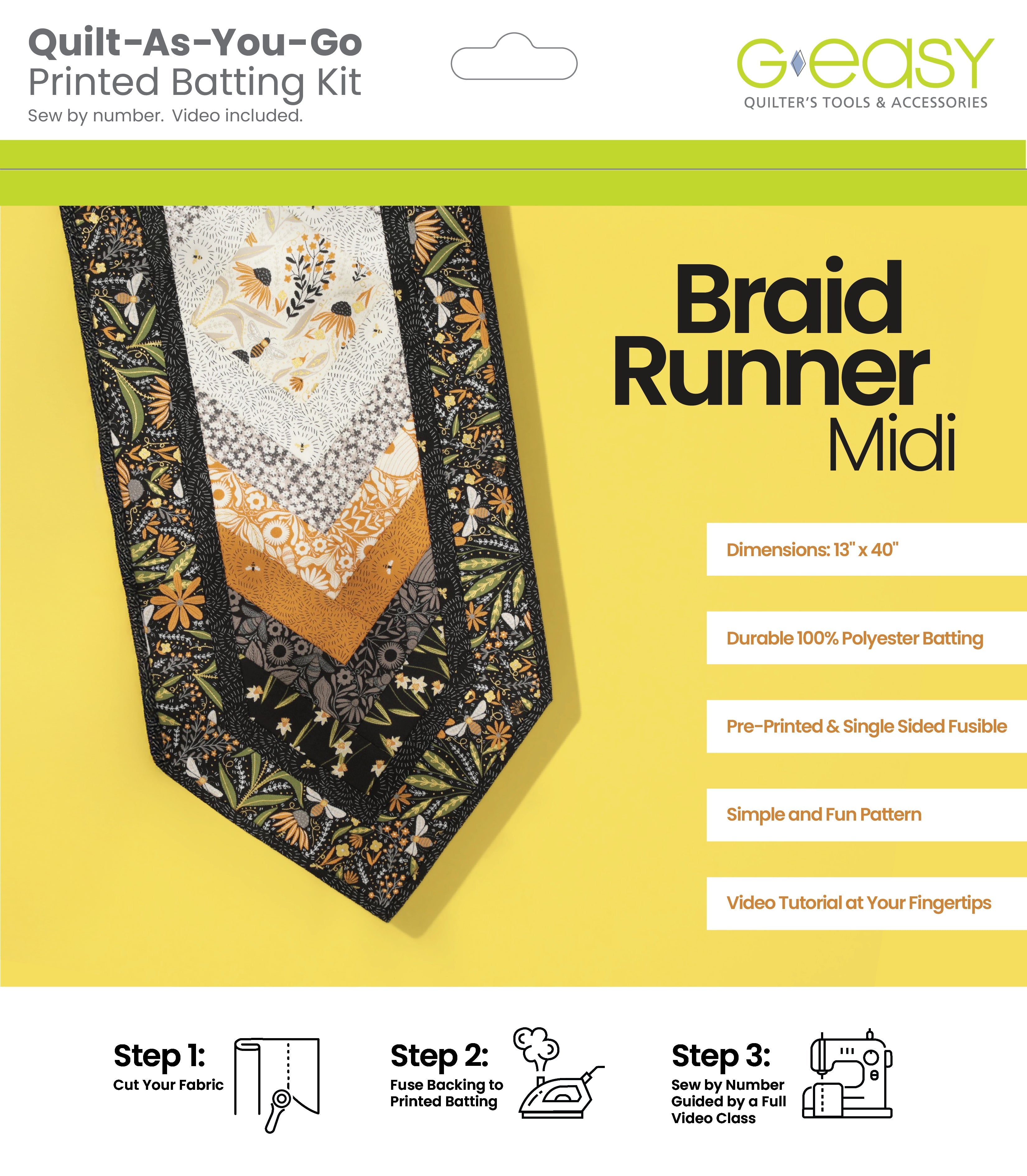 Quilt-As-You-Go Batting Kit - Braid Runner Midi