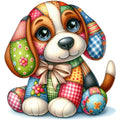 Quilted Toy Animals Fabric Panel 6