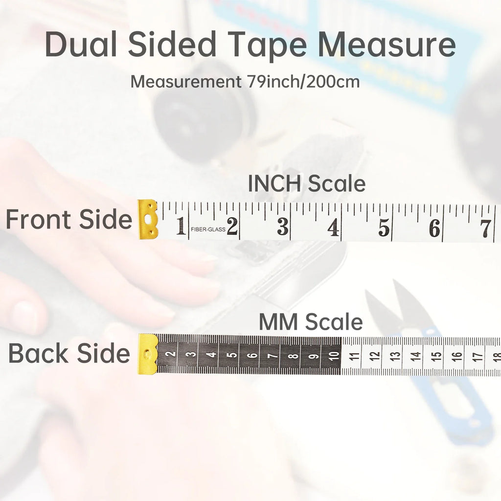2m White Waist Circumference Soft Tape Measure | Clothing Tailor Measuring Ruler