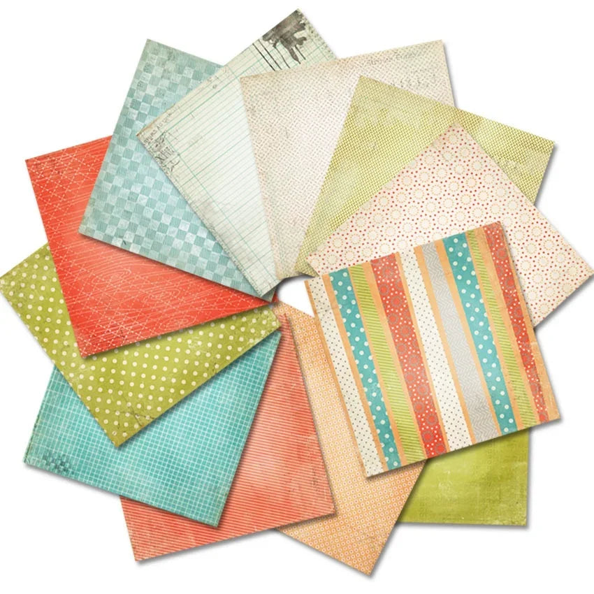 24 Sheets Craft Paper Pads for Scrapbooking and Card Making | Mixed Pattern Background Paper