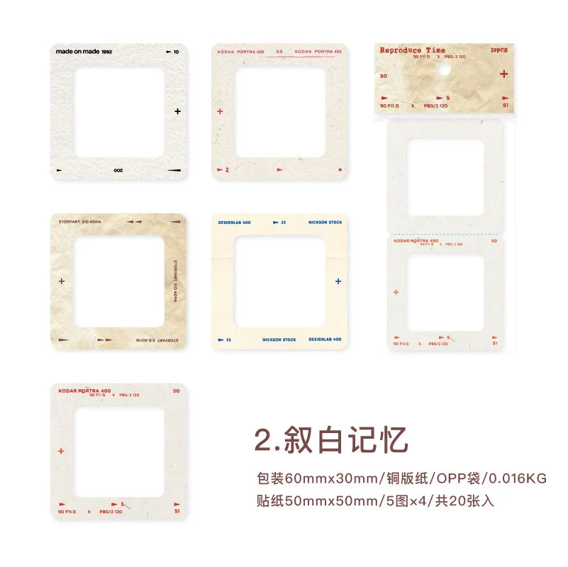 20pcs Cat Film Stickers | Vintage Scrapbooking Decorative Stickers for Diary and Planner