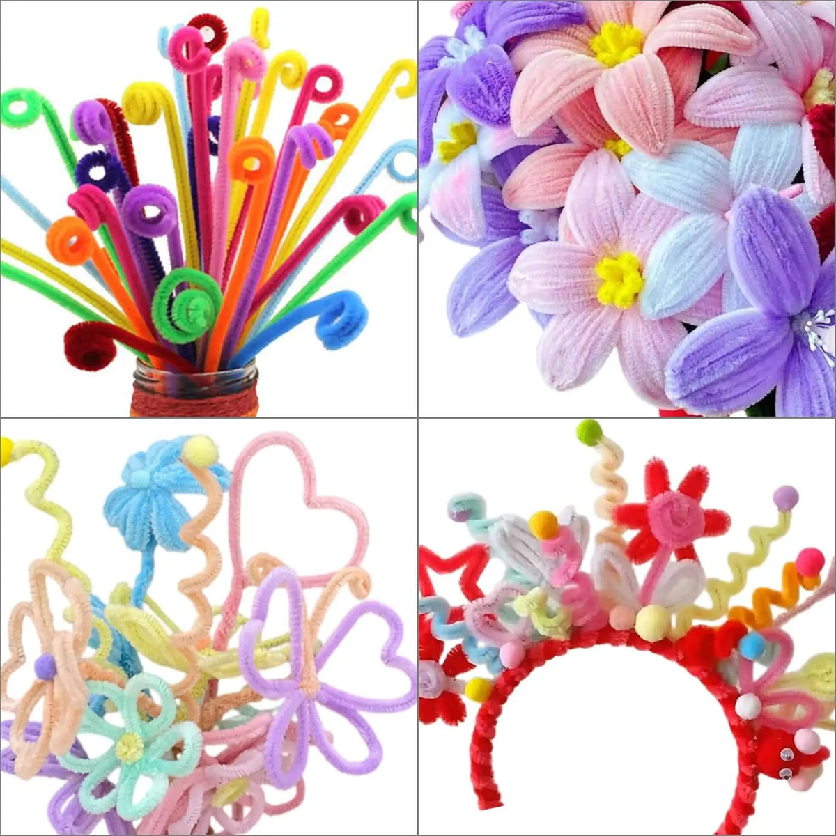 100pcs Pink Pipe Cleaners | Chenille Stems for Art and Craft Supplies