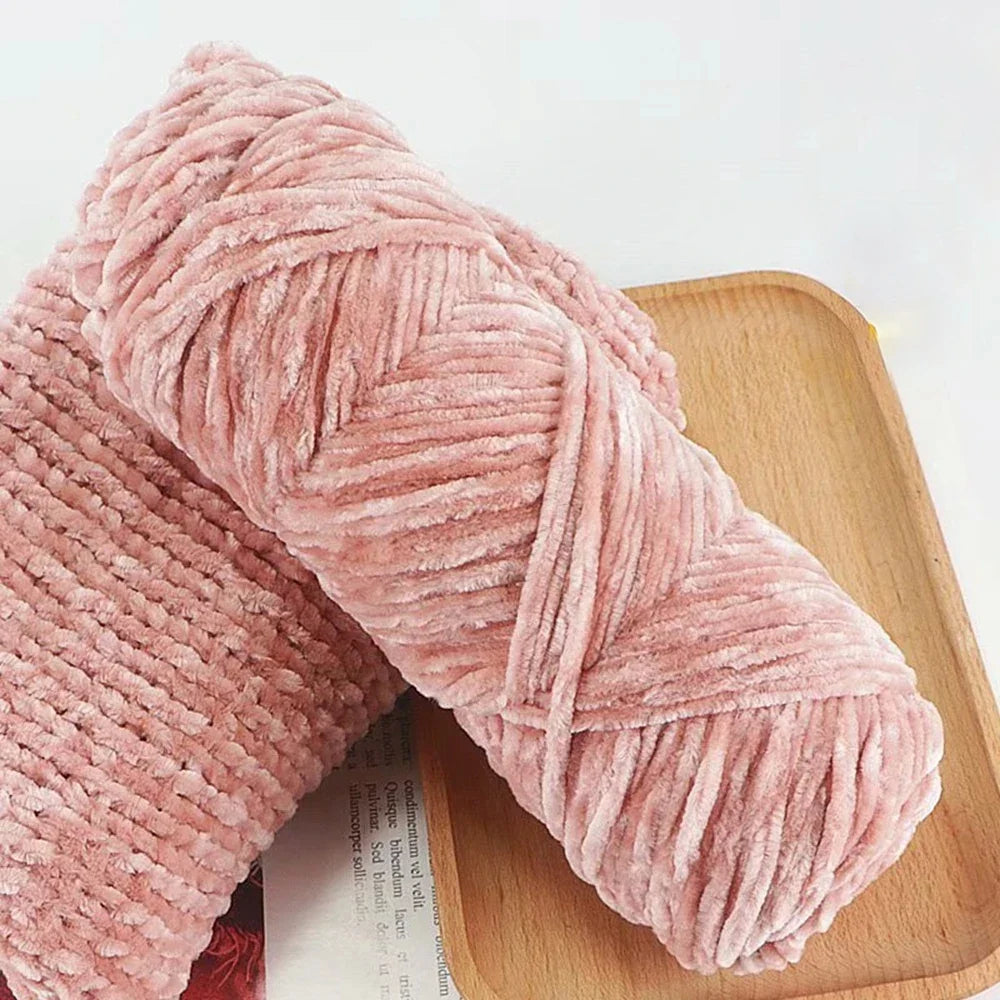 95g Chenille Soft Velvet Yarn Blended Knitting Wool Crochet Handmade Scarf Coat Baby Blanket And Hat