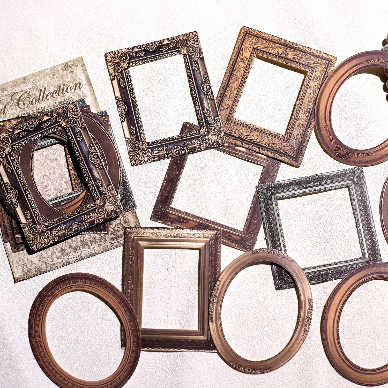 Vintage Frame Scrapbook Paper Set | 30pcs Junk Journal DIY Collage Material