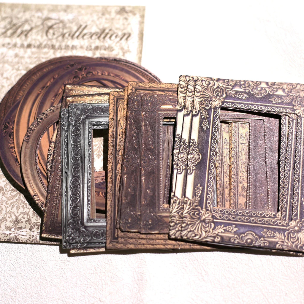 Vintage Frame Scrapbook Paper Set | 30pcs Junk Journal DIY Collage Material