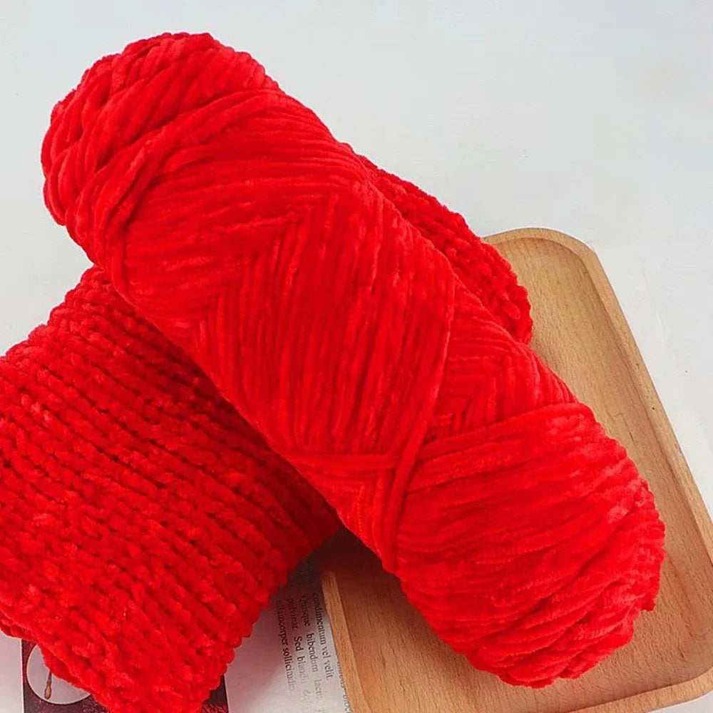 95g Chenille Soft Velvet Yarn Blended Knitting Wool Crochet Handmade Scarf Coat Baby Blanket And Hat
